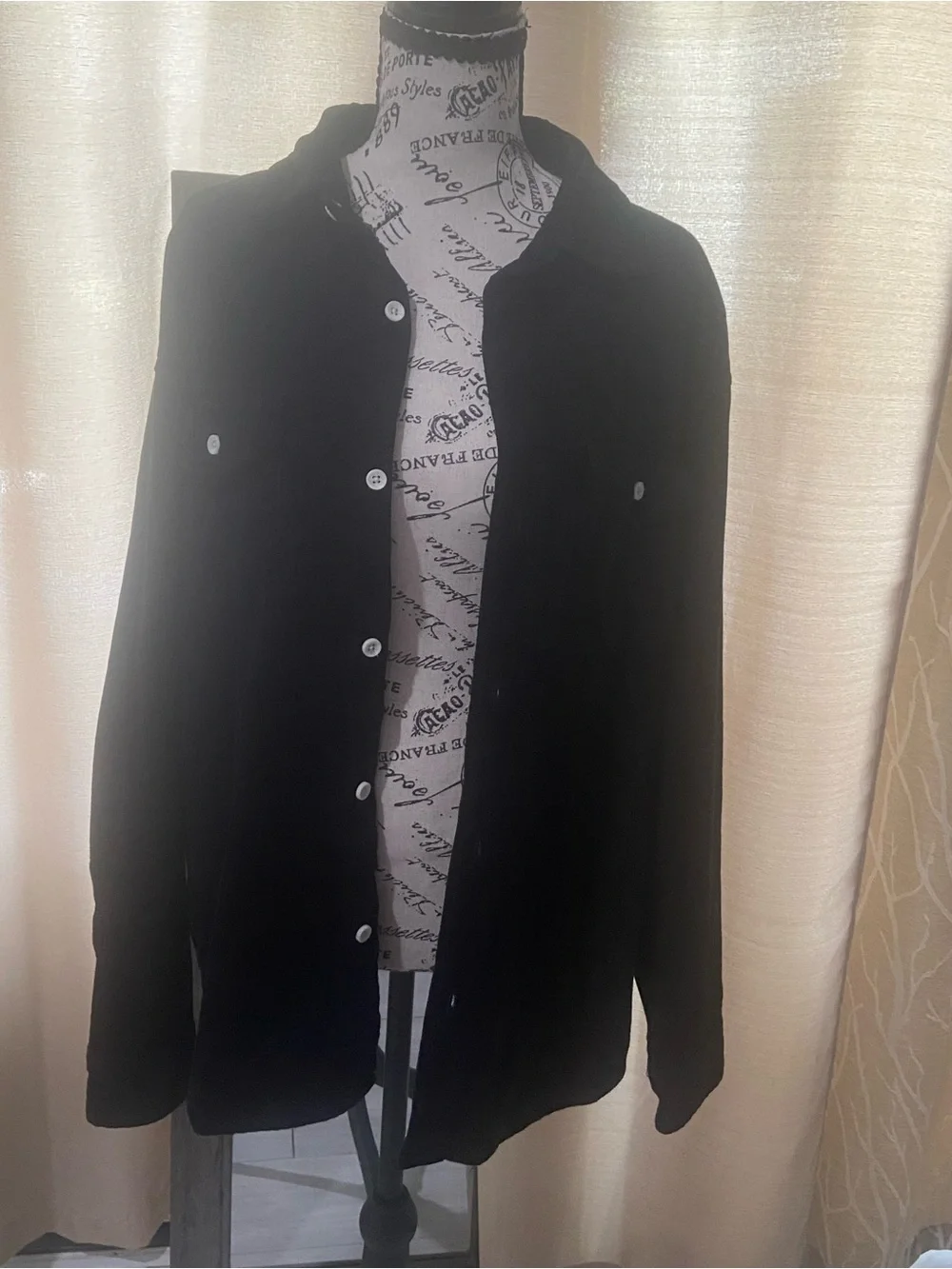 PacSun Men's Black Lightweight Button-Up Shirt Jacket